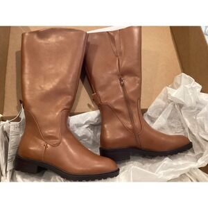 Amazon Essentials Knee High Boots‎ Lug Sole Brown Riding Boots Size 10